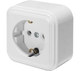 1-местная розетка STEKKER с заземлением PST16-21-20 RA 16-133-Б, пластик АВС, 16А, IP20, белый 39689 
