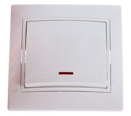 Выключатель с подсветкой LEZARD MIRA белый с белой вставкой 701-0202-111 