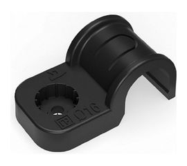 Пластиковая односторонняя крепеж-скоба для прямого монтажа Промрукав черная, в п/э, д 25, 50 шт PR13.0374 