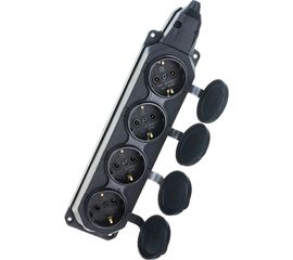 Каучуковая колодка ЭРА K-4e-B-IP44 с/з 4гн 16A IP44 черная Б0044546 