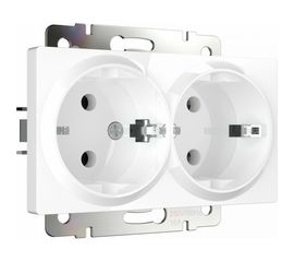 Двойная розетка с заземлением WERKEL W1172001 белая a051129 