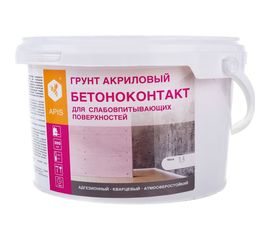Акриловый грунт APIS БЕТОНОКОНТАКТ кварцевый, для внутр. и наруж. работ, ведро 3,5 кг 4665296513830 