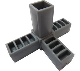 Пластиковый соединитель для трубы ПилотПро 25х25 мм, 4-пал., смежн. 16516 