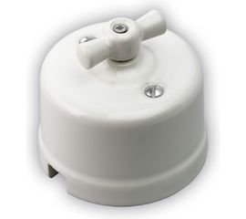 Проходной одноклавишный выключатель Retrika, ретро белый R-SW-11 