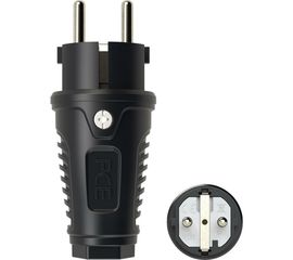 Кабельная вилка PCE 16A 220V 2P+E IP54 корпус черный, маркер черный 0511-ss 