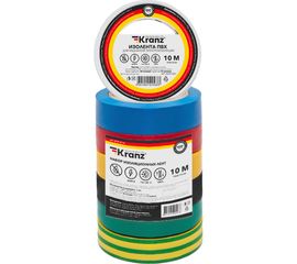 Набор изоленты KRANZ 7 цветов по 10 м х 15 мм, 0.13 мм KR-09-2010-E 