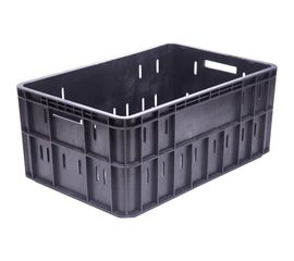 Ящик Тара.ру п/э 600x400x260 продольная перфорация, чёрный 25981 