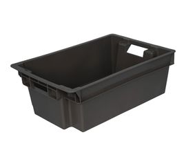 Мясной ящик Тара.ру п/э, сплошной, 600x400x200 мм, цв. черный 00990 