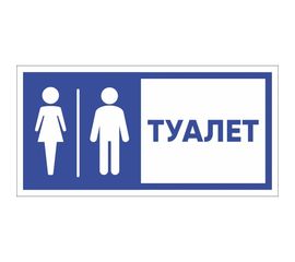 Табличка ""Туалет"" Стандарт Знак, 150x300 мм, пластик 2 мм 00-00037979 