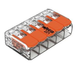 Универсальная клемма WAGO 5-х проводная 221-415 6 шт УТ-00777027 