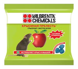 Средство от грызунов ALT Крысиная прелесть, восковой брикет, аромат ветчина, 100г 4607060891188 