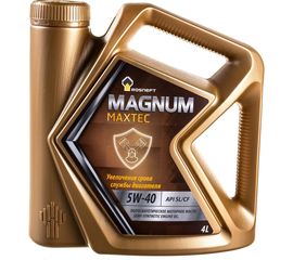 Моторное масло РОСНЕФТЬ Magnum Maxtec 5W-40 SL-CF п-синт. кан. 4 л 40814642 