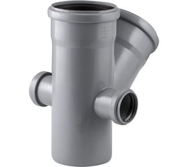 Канализационная крестовина RTP с выходом вперед на 45 градусов, 110/110/50/50, серая 19197 