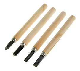 Набор резцов по дереву LOM деревянная рукоятка, 4 шт. 2303622 