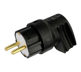 Вилка Bylectrica штепсельная с заземляющим контактом каучук, В16-416 