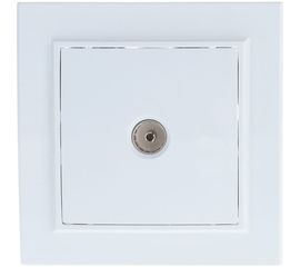 Телевизионная розетка STEKKER 1-местная, 75 Ом, 5-862МГц, серия Эрна, белая 39048 