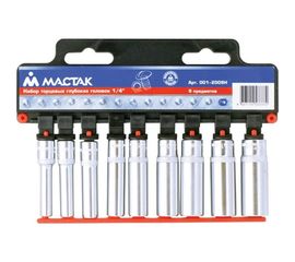 Набор торцевых глубоких головок (1/4"", 5-13 мм, 9 предметов) МАСТАК 001-2009H 