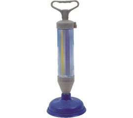 Вантуз Vidage вакуумный помповый с насадками 16.5 и 6 см, цвет: серый, синий 0921003 