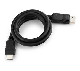 Кабель Cablexpert, DisplayPort-HDMI, 1м, 20M/19M, черный, экранированный, пакет, CC-DP-HDMI-1M 