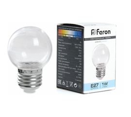 Светодиодная лампа FERON LB-371, G60 шар, 3W 230V E27 2700К, 240Lm, угол рассеивания 220 38121 