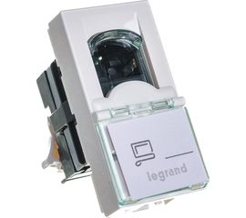 Механизм компьютерной розетки Legrand 1-м СП Mosaic New 1-модульный RJ45 5E FTP Leg 78680/76552 124975 
