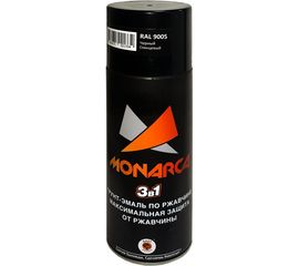 Аэрозольная грунт-эмаль Monarca по ржавчине RAL9005 Черный Глянцевый 89005 