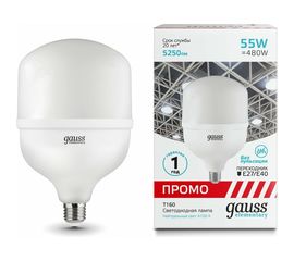 Лампа Gauss Elementary T160 55W 5250lm 4100K E27/E40 Promo LED 1/8 60426 