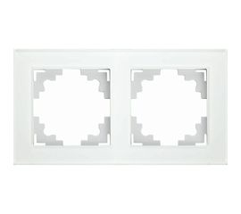 2-местная горизонтальная рамка STEKKER GFR00-7002-01 серия Катрин, белый 39255 