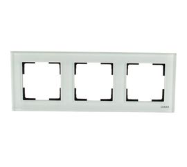 Горизонтальная рамка LUXAR Art на 3 поста белое стекло 4606400620556 
