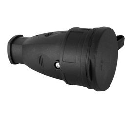Каучуковая разборная розетка Volsten Sb1-MZ Black IP54 Черная 1 гнездо с заземлением РА16-005 14432 