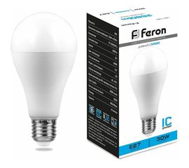 Светодиодная лампа FERON LB-130 Шар E27 30W 6400K 38196 