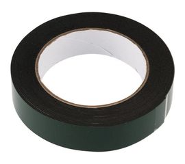 Двухсторонняя клейкая лента REXANT черная, вспененная ЭВА основа, 25 мм, ролик 5 м 09-6125 