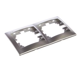 2-ая горизонтальная рамка Lezard MIRA серый металлик, без вставок 701-1000-147 