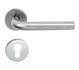 Дверная ручка из нержавеющей стали, в комплекте с креплениями и накладкой на цилиндр HOME SS001N 