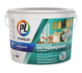 Латексная моющаяся краска Profilux ВД PL 13L супербелая 3 кг Н0000001059 