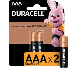 Щелочные батарейки Duracell LR03-2BL BASIC CN 2 штуки в блистере Б0026812 