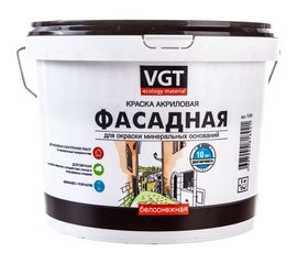 Фасадная краска VGT ВД АК 1180 Белоснежная 3кг 11601944 
