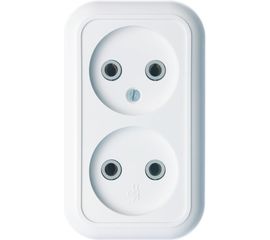 Розетка Кунцево-Электро ВАЛЕНТИНА открытой установки, двухместная РА10-382 5416 