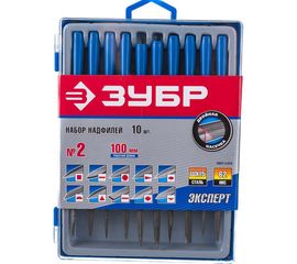 Набор надфилей, насечка 2 - бархатная, 100мм, 10шт Зубр ЭКСПЕРТ 16021-2-H10 