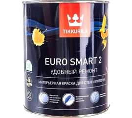 Интерьерная краска TIKKURILA EURO SMART 2 для стен и потолка 0,9л 700009614 