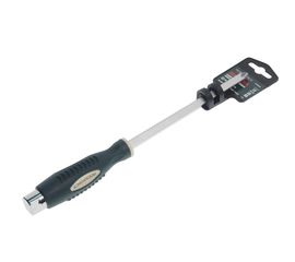 Крестовая силовая магнитная отвертка ROCKFORCE Profi S2 PH4.0x200мм на пластиковом держателе RF-70240200 