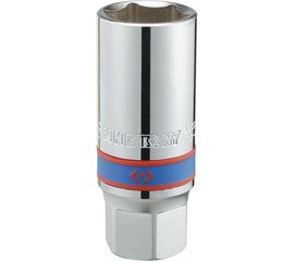 Свечная шестигранная головка (1/2, 21 мм, L = 70 мм, резиновый фиксатор) KING TONY 463521R 