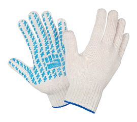 Трикотажные перчатки с ПВХ Фабрика перчаток Люкс 7.5 класс, 5 нитей, белые 5-75-ЛЮ-БЕЛ-(L) 