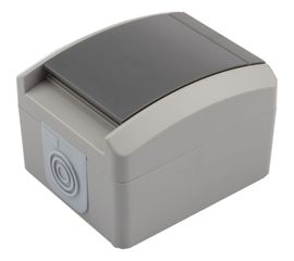 Накладная розетка KRANZ керамика с заземлением IP54 16А серая KR-78-0612 