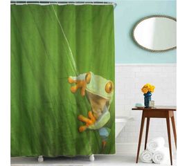 Тканевая шторка для ванной комнаты TERMA MZ-51 Лягушка 180х200 см 20821 