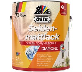 Эмаль Dufa SEIDENMATTLACK полуматовая, белая 2,5 л Н0000001788 