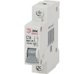Автоматический выключатель ЭРА SIMPLE ВА 47-29 1P 16А C 4,5кА Б0039220 