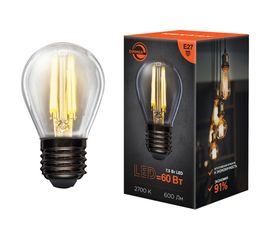 Филаментная диммируемая лампа REXANT Шарик GL45 7.5 Вт 2700K E27 604-127 