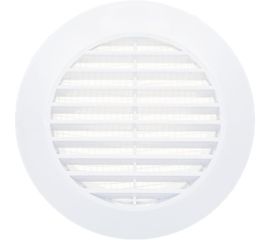 Решетка разъемная круглая с москитной сеткой (140х140х38 мм; d=100 мм; наклонные жалюзи) Эвент Э140/100Р 