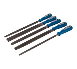 Набор напильников с двухкомпонентной ручкой: плоский, полукруглый, трехгранный, квадратный, круглый, №2, 250мм ЗУБР ЭКСПЕРТ 16651-25-H5 